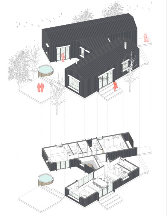 CLASE 14: DIAGRAMA DE PLANTA Y 3D - VIVIENDA NÓRDICA
