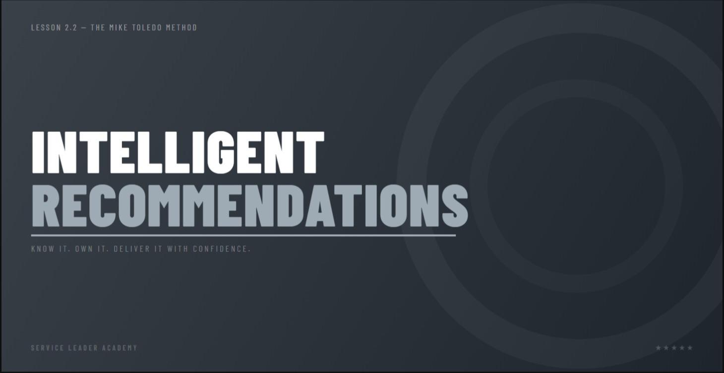 I: Intelligent Recommendations