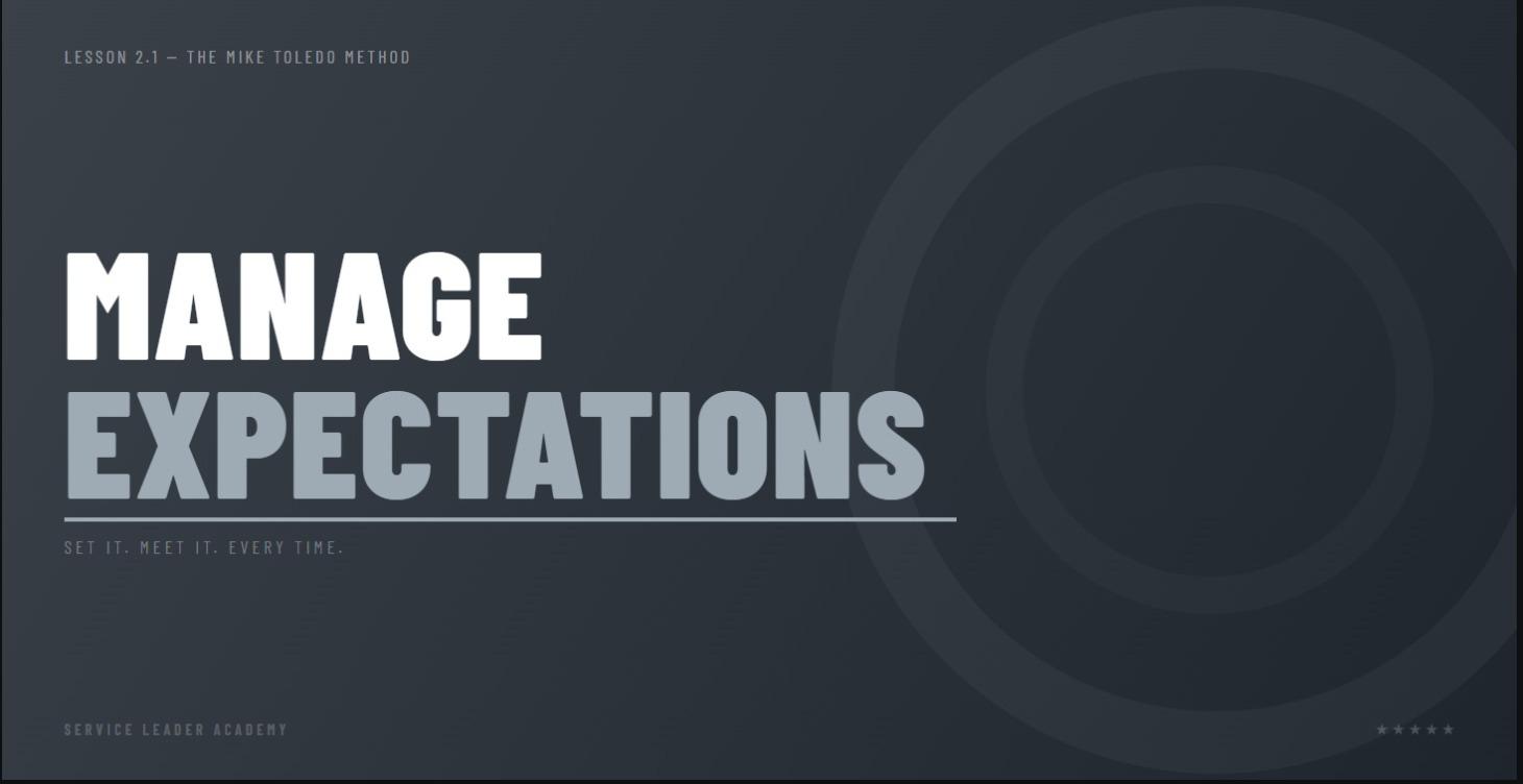 M: Manage Expectations