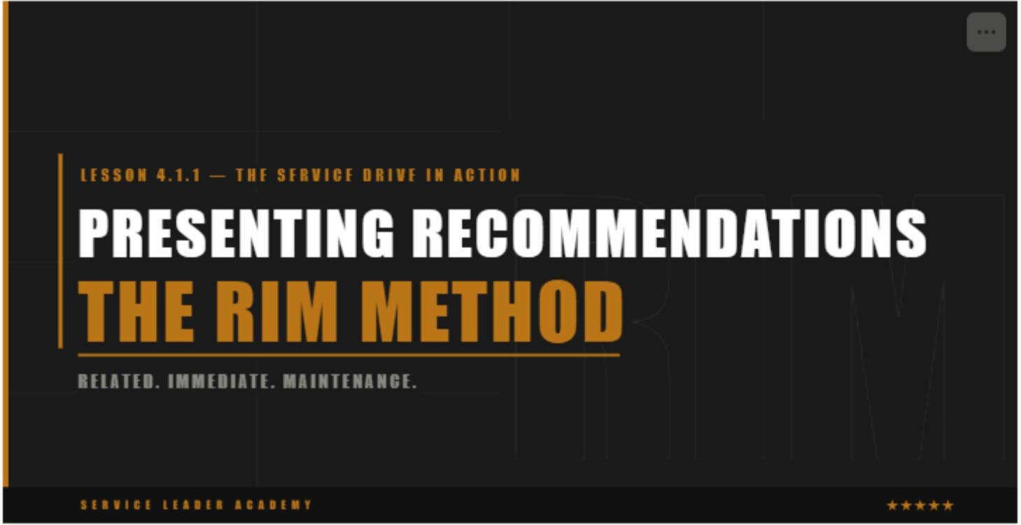 Presenting Recommendations: The RIM Method