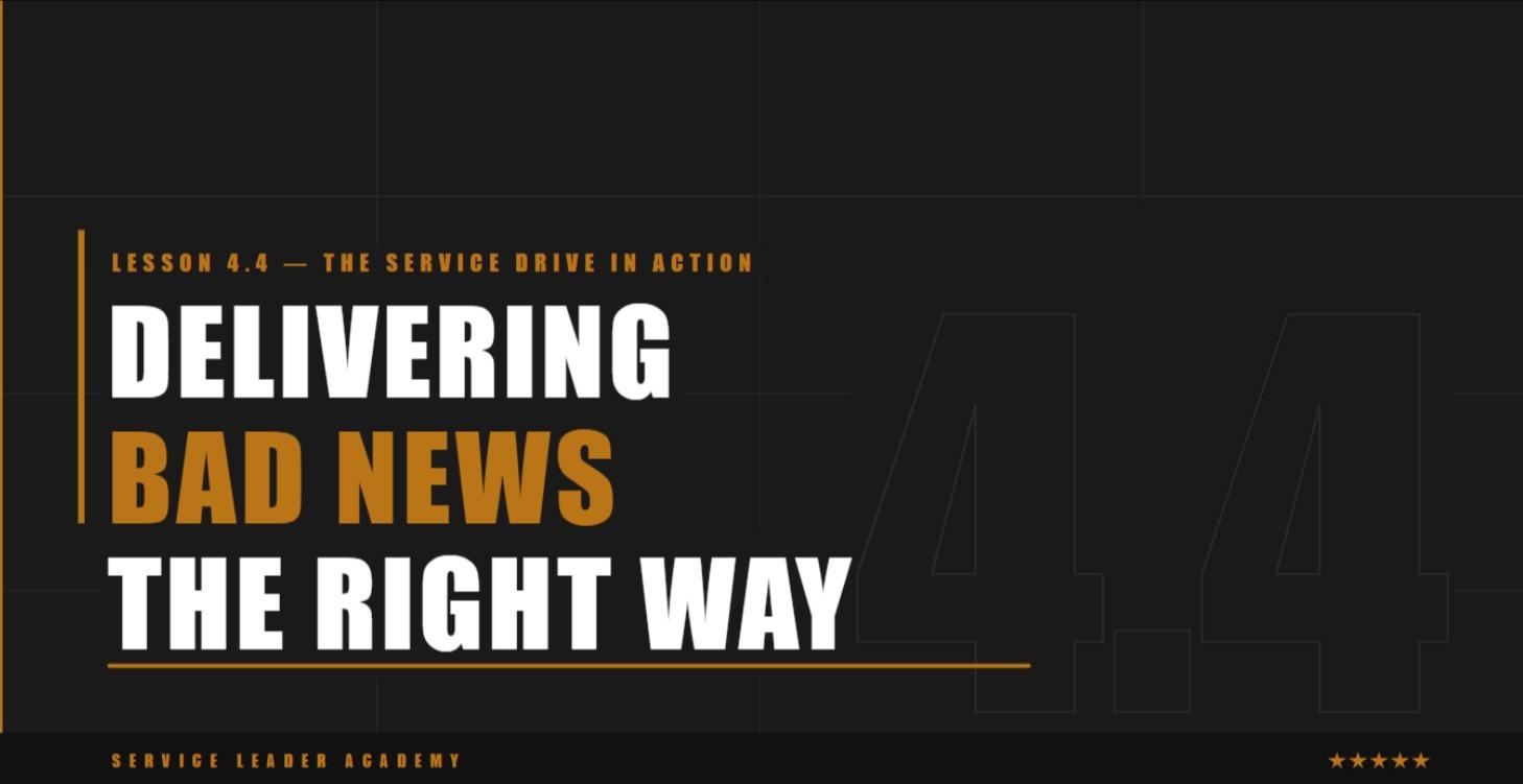 Delivering Bad News the Right Way