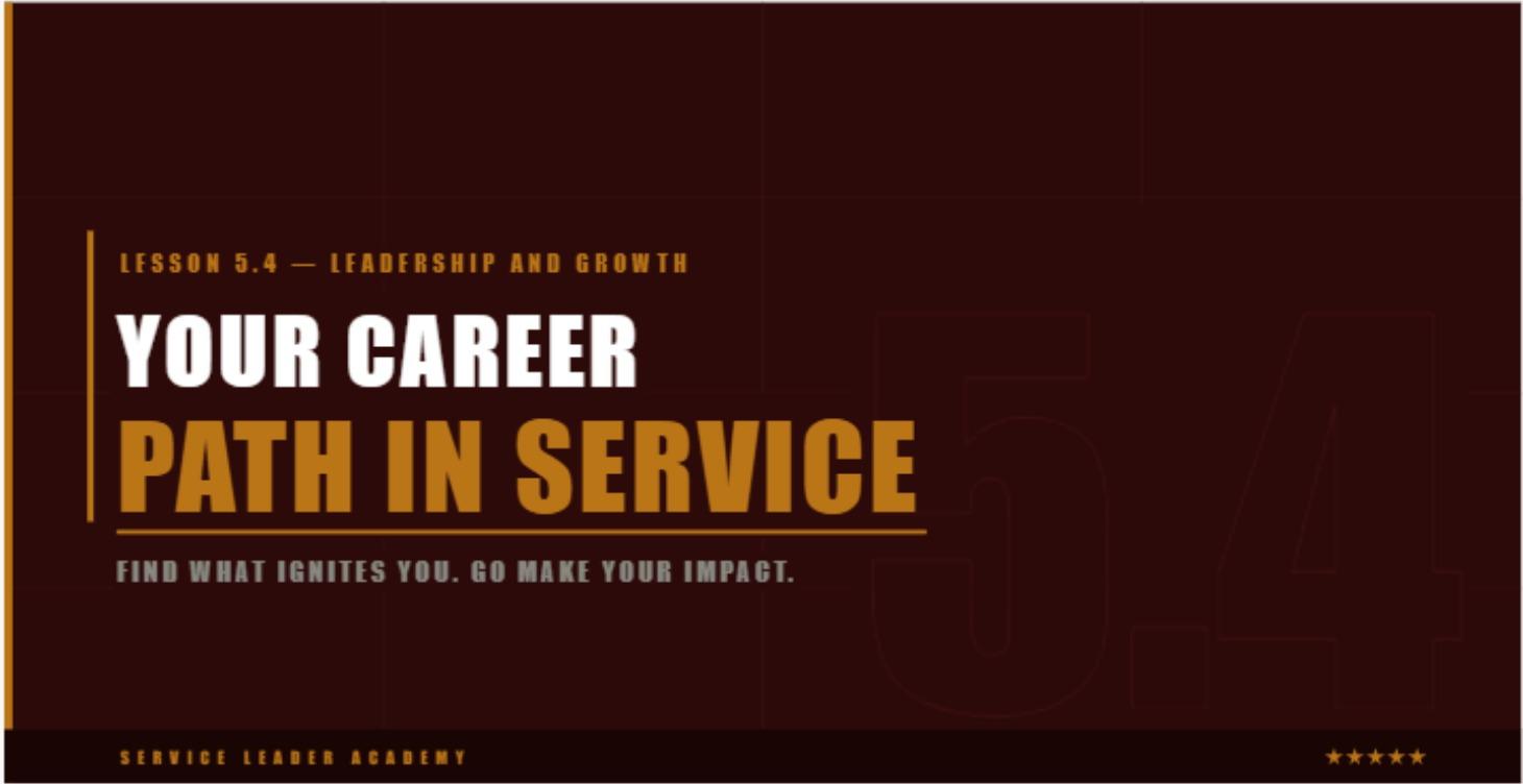 Your Career Path in Service