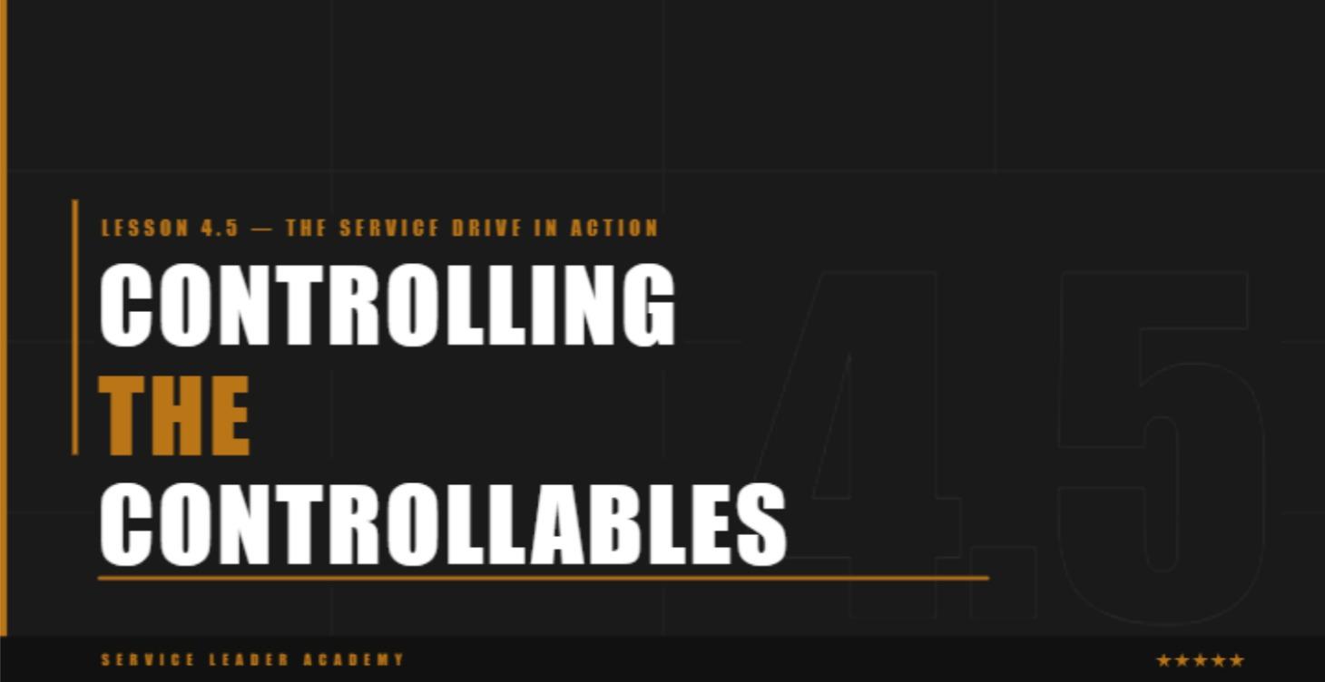 Controlling the Controllables