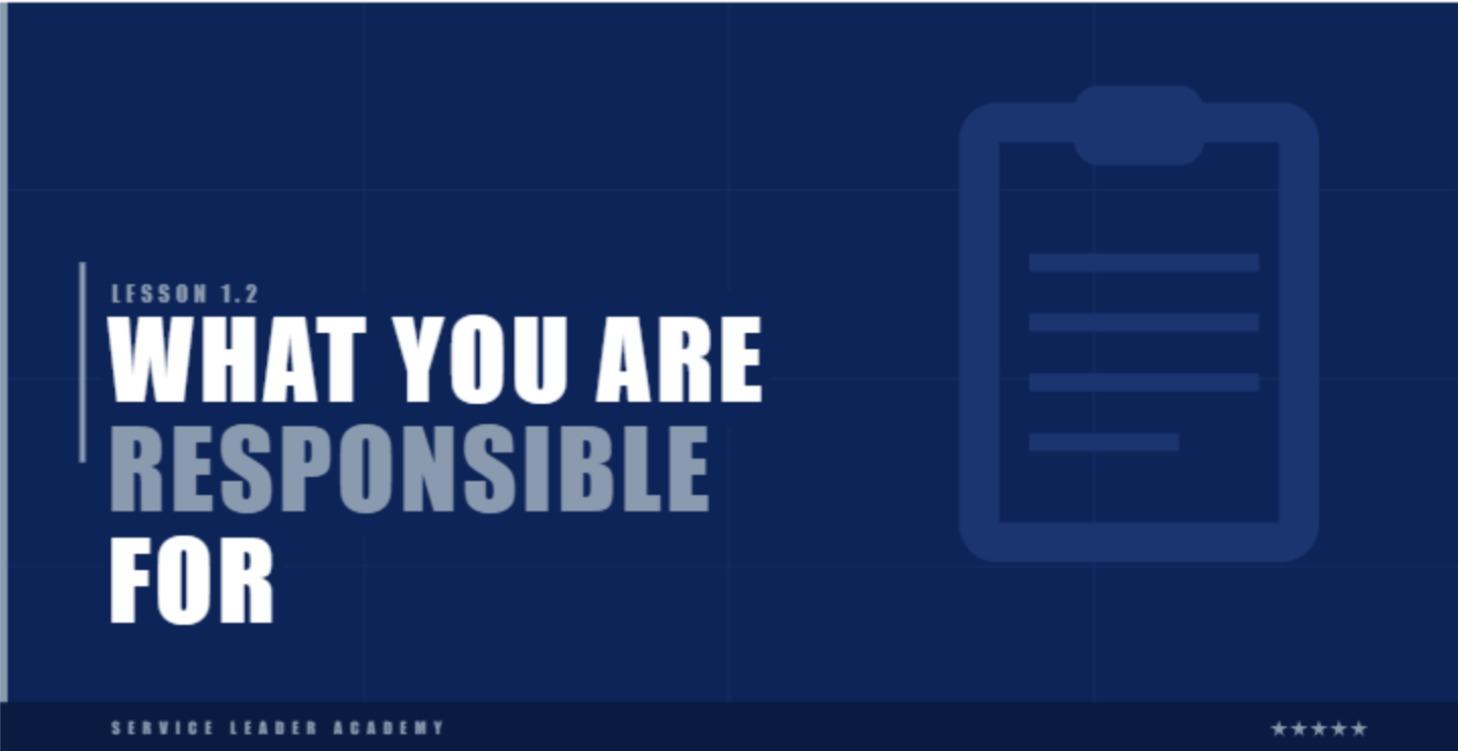 What You Are Responsible For