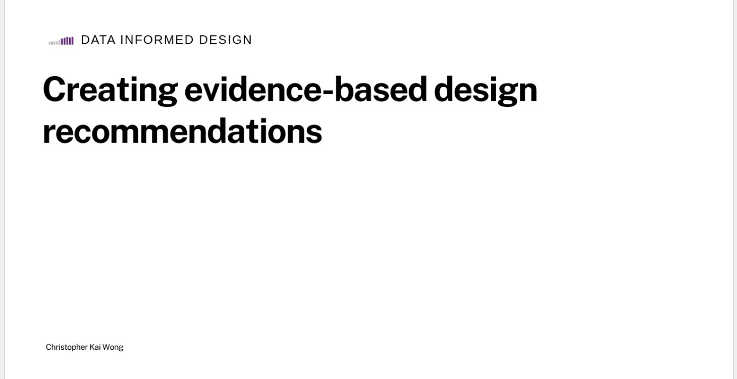 Week 4: Create Data-informed Design Insights