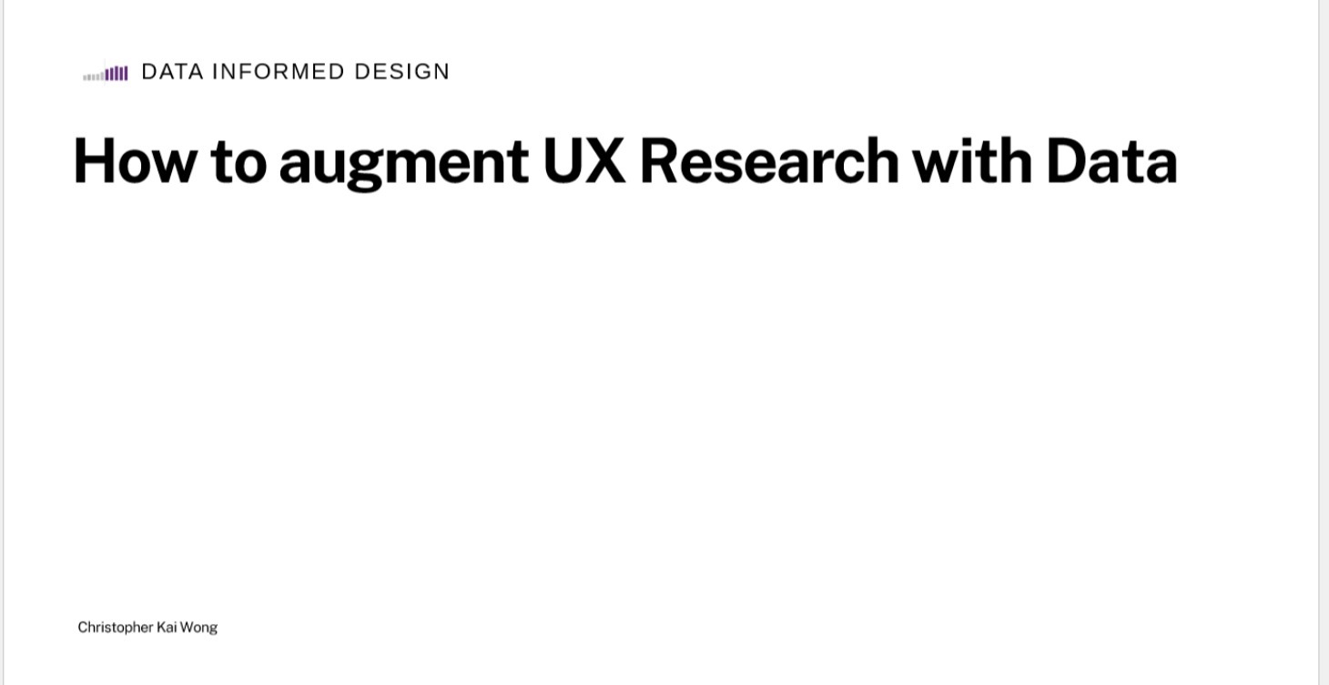 Week 3: Augmenting UX Research with Data