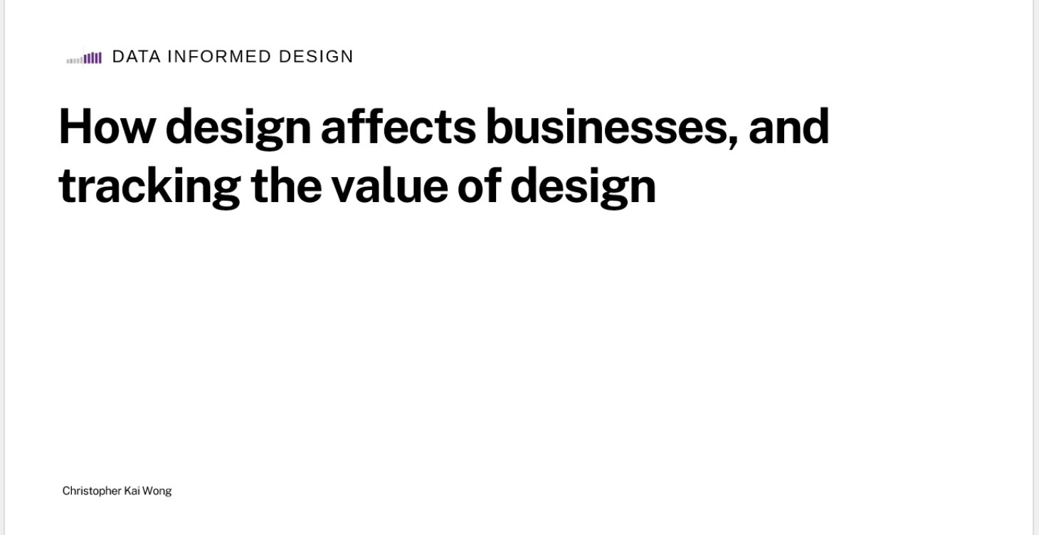 Week 2: How Design impacts Product Metrics
