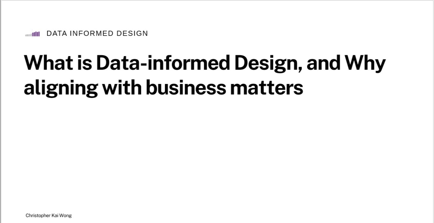 Week 1: Data Informed Design fundamentals