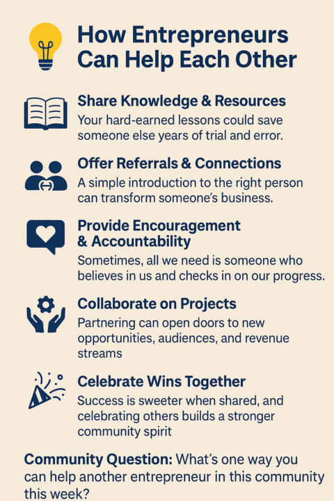 How Entrepreneurs Can Help Each Other 💡