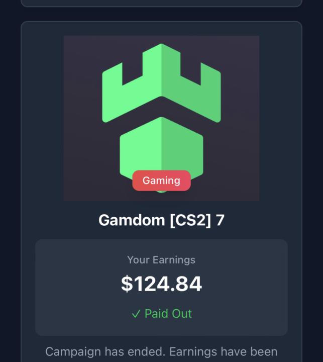 Gamdom payout 🫶