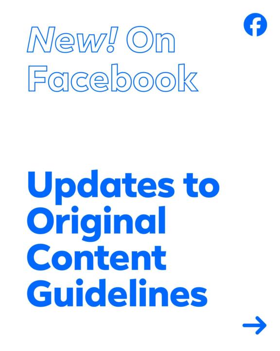 Facebook's New Original Content Policy 