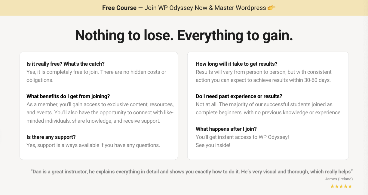WordPress Odyssey (Free)