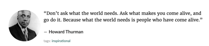 Don't ask what the world needs...