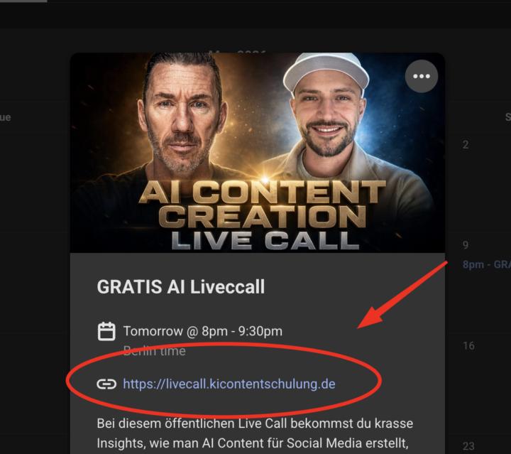 Morgen Abend - bist du dabei? 