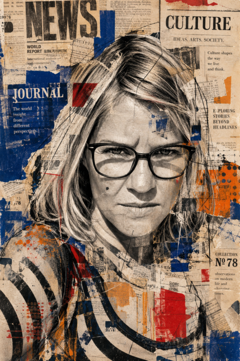 Mixed-Media Collage Porträt
