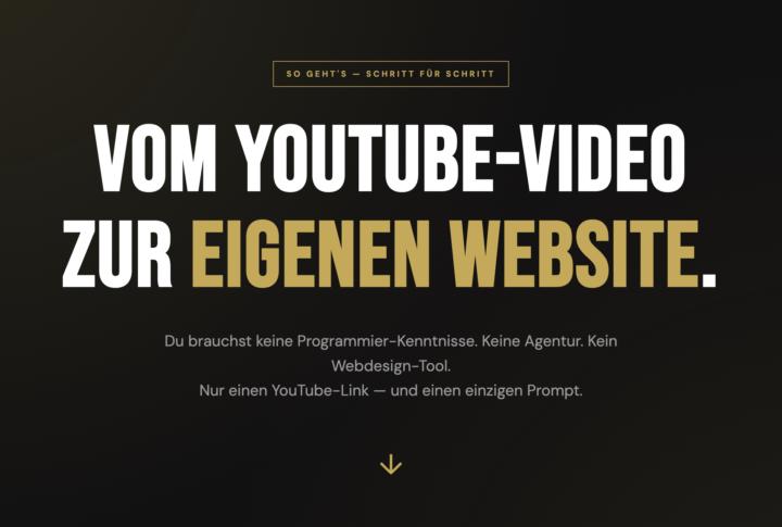 Youtube Video zu Website mit Claude (Beta) 