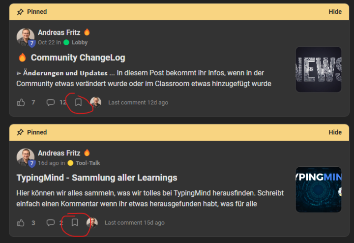 🔖 Skool Bookmarks - Endlich Beiträge merken