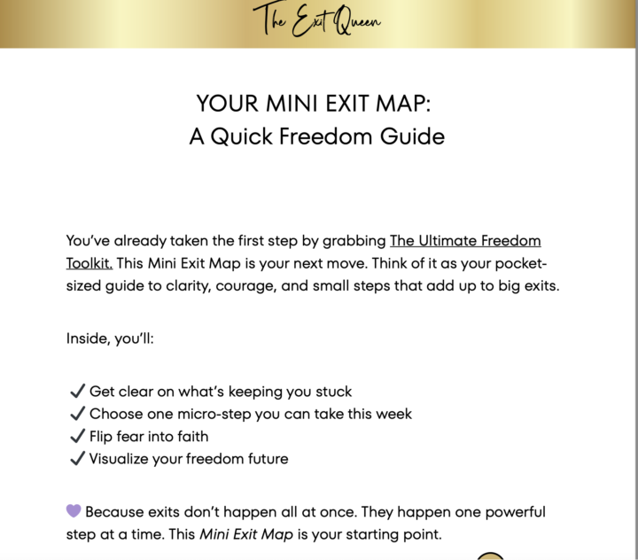 Your Mini Exit Map: Start Small, Exit Strong