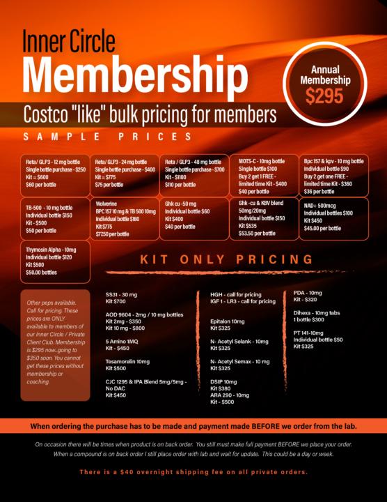 Membership pricing 