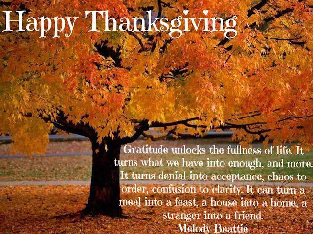 Happy Thanksgivng! Grateful for each of you! 