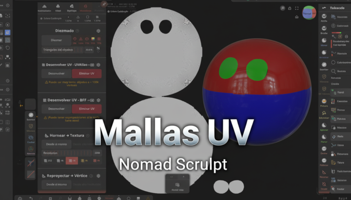 Malla UV en nomad Sculpt