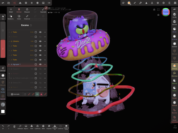 Creando gato en nave espacial dona 