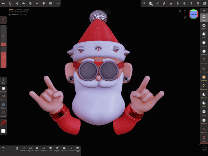 live creando cabeza papa noel 