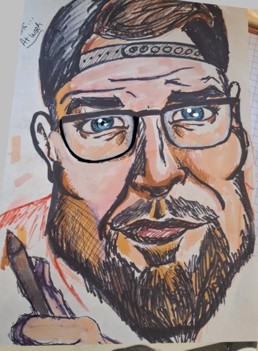 my NOT ai art with me at my work