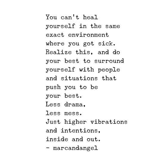 你無法在在讓自己生病的環境中，期待真正的痊癒