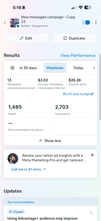 This is why I start everything at $5/day.