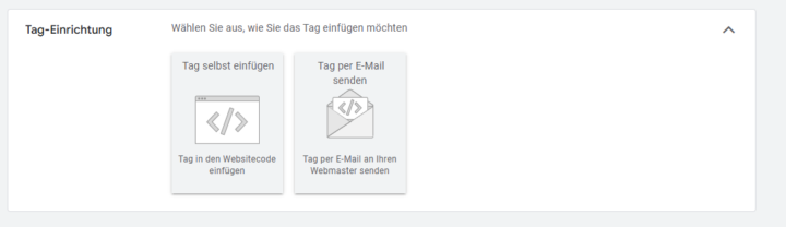 Fehlende Tag-Einrichtung für Google Tag Manager