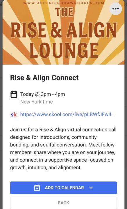 Today’s Rise & Align Connect - 3pm EST