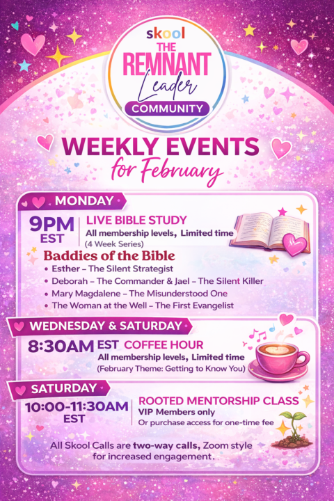 February inside The Remnant Leader Skool Community is intentional.