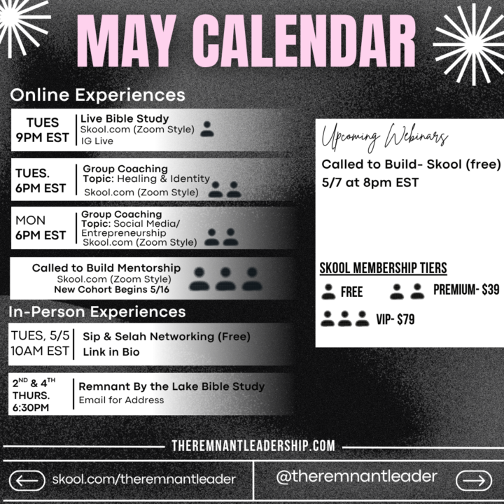 May Schedule and New Membership Tiers