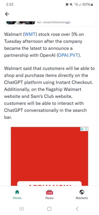 Walmart is partnering with Open AI