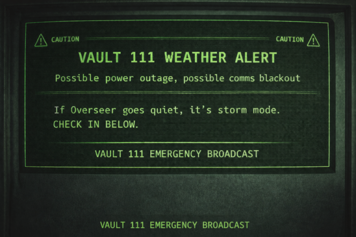 🚨 Vault Weather Alert, Possible Comms Blackout 🚨
