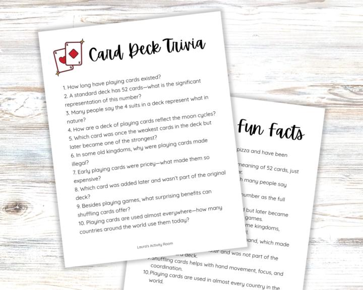 Playing Card Trivia 