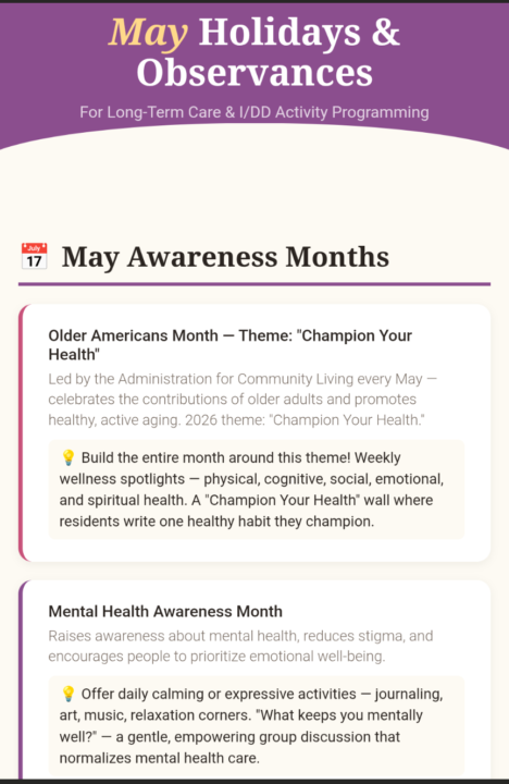 May Observances 