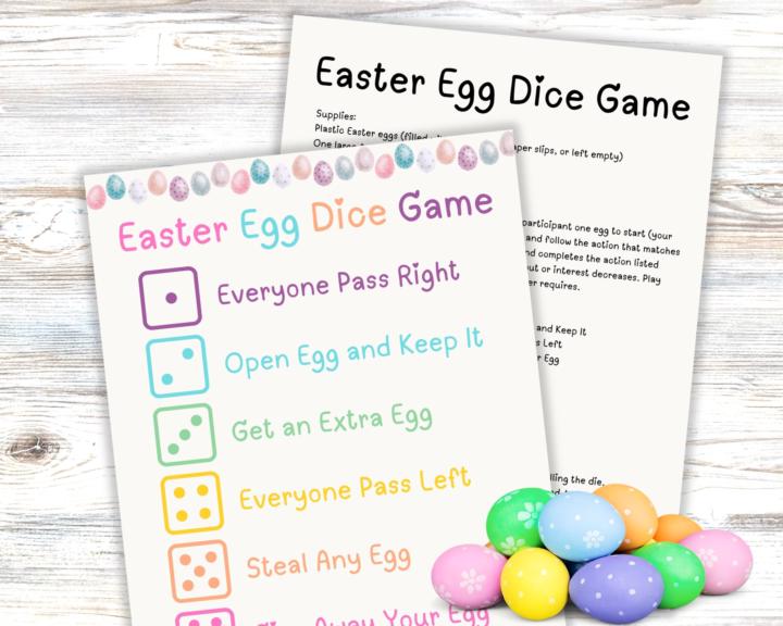 Easter Egg Dice Game 