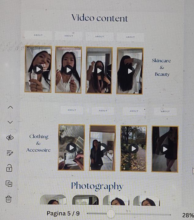 Video thumbnails on Canva portfolio