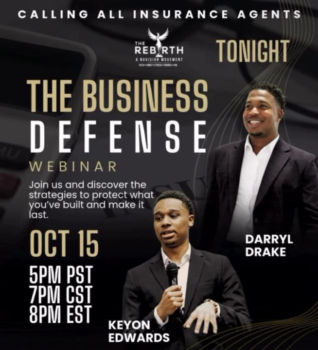 Business Defense Webinar life tonight @8pm est 