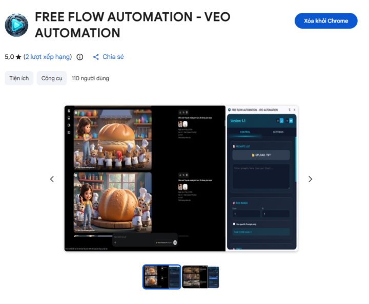 Chia sẻ Tool tự động tạo ảnh/video Flow