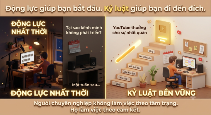 ĐỪNG ĐỂ CẢM XÚC QUYẾT ĐỊNH LỊCH ĐĂNG VIDEO CỦA BẠN.