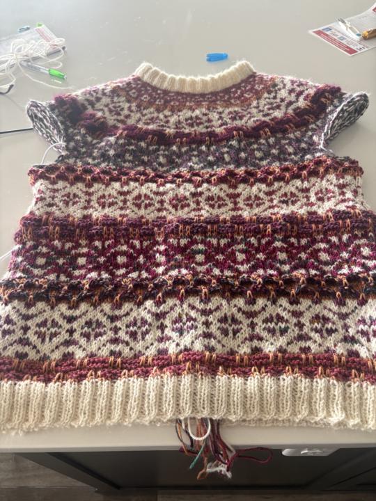 Starting the sleeves!  