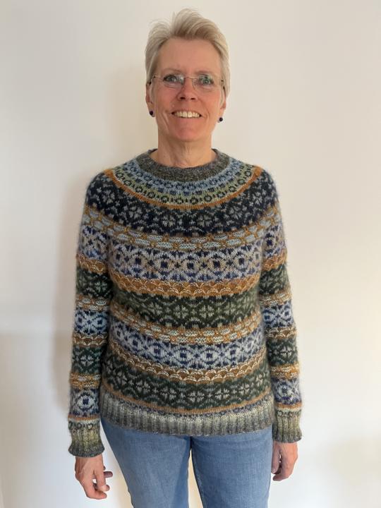 sweater is done. It still needs to be washed and blocked. I’m really happy with the result! 