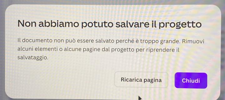Help! Canva non mi salva il progetto 
