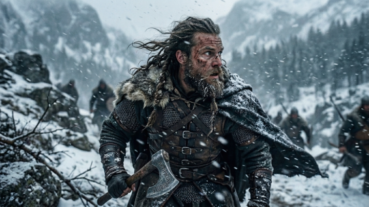 Viking real cinmatic scene prompt