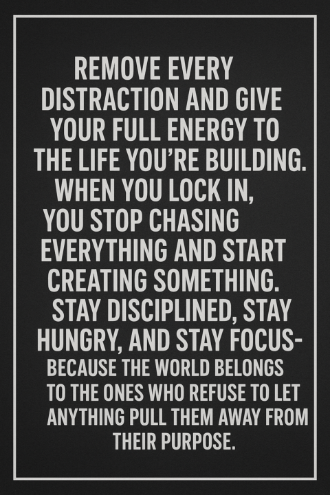 No distractions 
