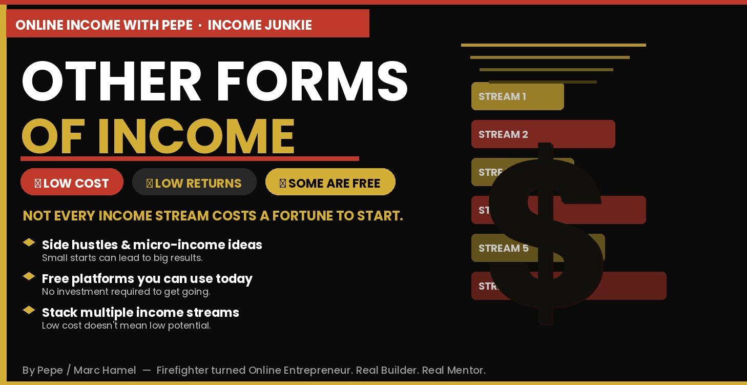 Other forms of income - Low cost - low returns