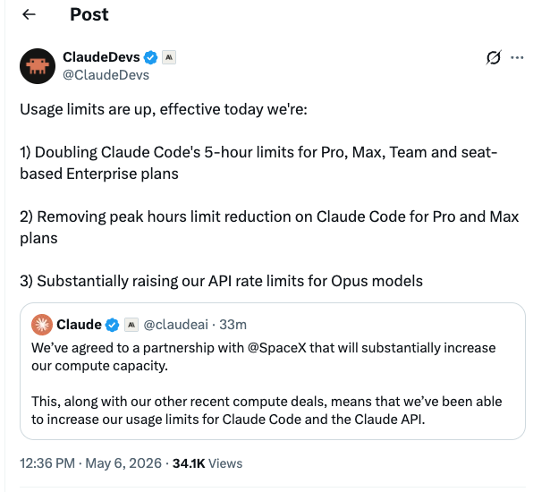 🚨 INCREMENTO EN LIMITES DE USO, una gran noticia para los que utilizamos Claude a diario..